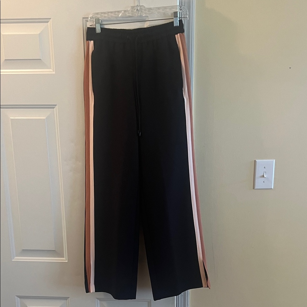 Black Pants with Pink Stripes